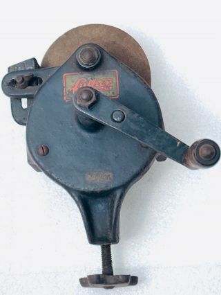 Vintage Hand Crank Grinder Luther Grinder Tool No.  25 Bench Clamp Great