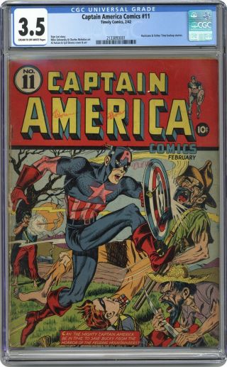 Captain America Comics 11 Cgc 3.  5 1942 2133893001