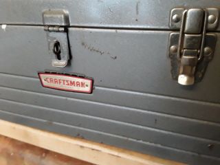 Vtg Sears Craftsman Carpenter Mechanic Tool Box W/lift Out Tray 18 " Lx9 " Wx9 " D Vgc