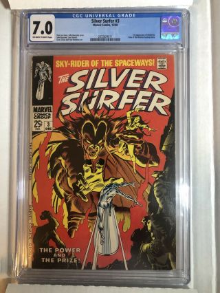 Silver Surfer 3 Cgc 7.  0 First Appearance Mephisto Marvel 1968
