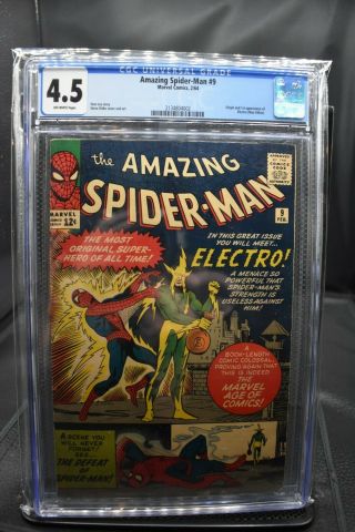 Spider - Man 9 Cgc 4.  5 Marvel 1964 1st Appearance Of Electro Stan Lee
