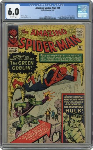 Spider - Man 14 Cgc 6.  0 1964 1286525004 1st App.  Green Goblin