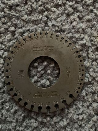Antique A.  S.  W.  Co Brown & Sharpe Standard Music Wire Gauge Wheel