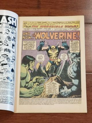 Incredible Hulk 181 Vol 1 Almost PERFECT 1st Wolverine with MVS 3