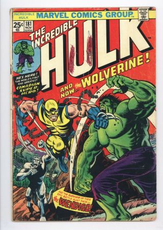 Incredible Hulk 181 Vol 1 Lower Grade 1st App Of Wolverine W/ Marvel Stamp