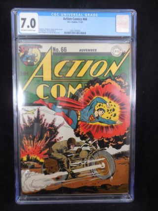 Action Comics 66 Cgc 7.  0 Jack Burnley Cover