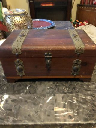 Vintage Small Cedar Chest Jewelry Box With Lock Great Piece For A Good Price