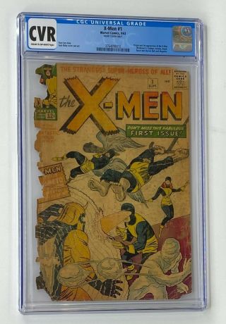 X - Men 1 Marvel Comics 1963 Front Cover Only Cgc Cvr Origin & 1st Appearance