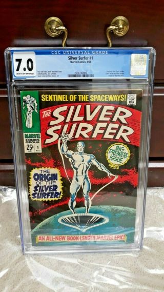1968 Silver Surfer 1 Silver Age Comic Book Cgc 7.  0 Rare First Issue Marvel 1