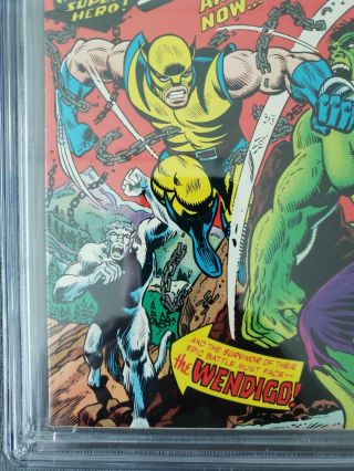 INCREDIBLE HULK 181 CGC 9.  2 FIRST FULL APPEARANCE OF WOLVERINE 1974 MARVEL 5