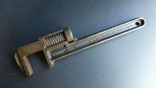 Vintage Trimo Monkey Wrench / Pipe Wrench 7 1/2  Pat.  July,  19,  1904