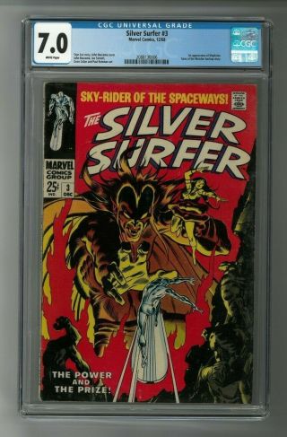 Silver Surfer 3 Cgc 7.  0 First 1st Appearance Mephisto Marvel 1968 Wanda Vision