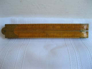 Vintage 24 " Lufkin No 861a Folding Ruler With Architects Scales Beveled Edges