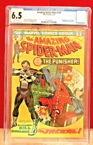 Spider - Man 129 Cgc 6.  5 First 1st Appearance 2/74 The Punisher