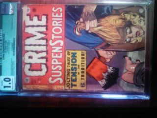 Crime Suspenstories 22 - E.  C.  1954 CGC 1.  0 Classic decapitation cover. 3