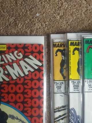 Spiderman 298,  299,  300 Newsstand Edition,  301,  302&303 6