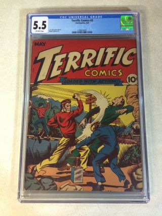 Terrific Comics 3 Cgc 5.  5 Rare Gerber 8,  L.  B.  Cole,  1944,  Boomerang