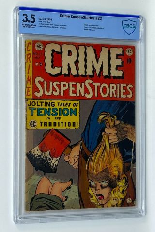 Crime Suspenstories 22 Ec Comics Cbcs 3.  5 Classic Decapitation Cover