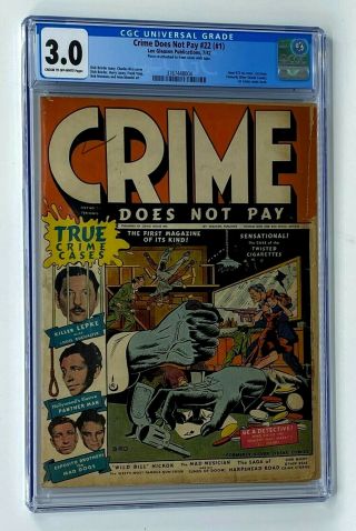 Crime Does Not Pay 22 (1) Lev Gleason Publications 1942 Comic Book Cgc 3.  0