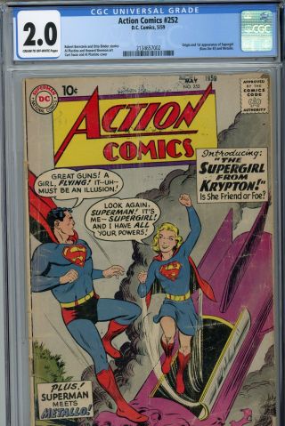 Action Comics 252 Cgc 2.  0 - 1st Appearance Of - Girl