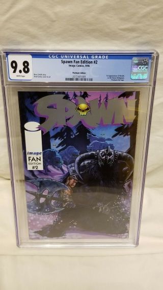 Cgc 9.  8 Spawn Fan Edition 2 Rare Platinum Foil Variant Limited To Only 500