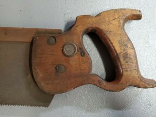 Vintage Disston And Sons Philadelphia Large Hand Saw Wood Handle 26 " Blade