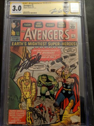 Avengers 1 Cgc 3.  0 Signature Series: Origin Of The Avengers Signed By Stan Lee