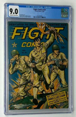 Fight Comics 29 Fiction House 1943 Cgc 9.  0