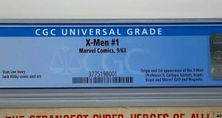X - MEN 1 Marvel Comics 1963 CGC 4.  0 X - Men 1st Origin & 1st Appearance 