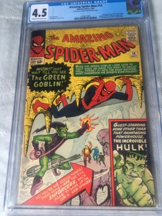 Spider - Man 14 - Cgc 4.  5 - Look First Appearance Green Goblin - Key Book