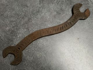 Vintage Antique Hand Forged From A File S Curved Wrench Farm Tractor