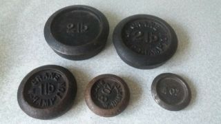Vintage / Antique Weighing Scales Cast Iron Weights - Postal / Shop