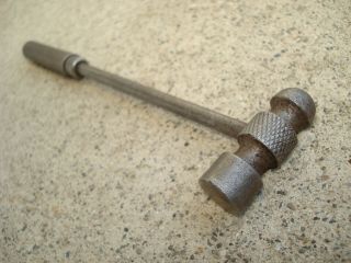 Vintage Solid Steel Machinist Tool Ball Peen Hammer Thin Handle 5oz Total 7.  5 "