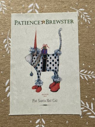 Krinkles By Patience Brewster Mini Pat Santa Hat Cat Ornament