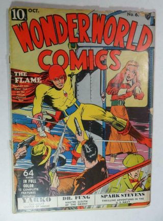 Wonderworld Comics 6 Oct 1939 Lou Fine Cover Will Eisner Art Cover Gloss
