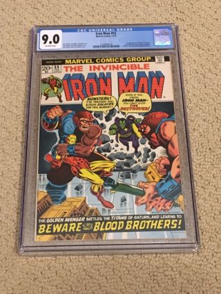 Iron Man 55 Cgc 9.  0 Ow Pages (1st App Thanos)