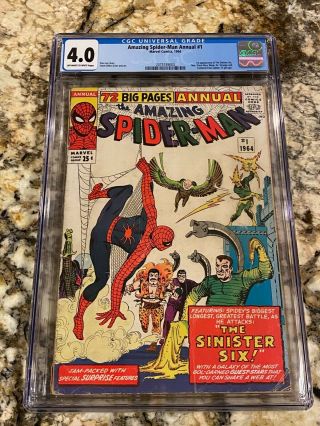 Spider - Man Annual 1 Cgc 4.  0 Ow - White Pages 1st Sinister Six Mcu Movie