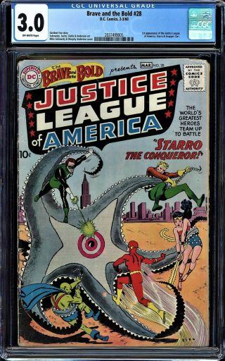Brave And The Bold 28 Cgc 3.  0 1st App Justice League Of America Cgc 2037499005