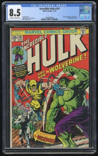 Incredible Hulk 181 Cgc 8.  5 (marvel 11/74) 1st Full Appearance Of Wolverine