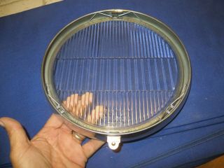 Vintage Headlight Glass Lens And Bezel Auto Truck Guide Tilt Ray