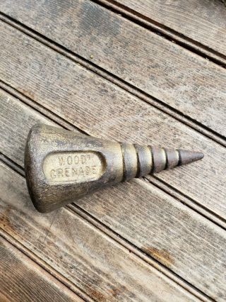 Vintage Oregon ' Wood Grenade ' Splitting Wedge,  Very ROUND 3 3/4 