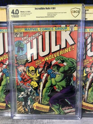The Incredible Hulk 181 Cbcs (not Cgc) 4.  0 Ss Signed Stan Lee Off - White/white
