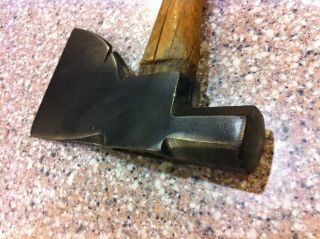 Vintage COLLINS Carpenter ' s Half Hatchet Axe with Nail Puller Hammer 3