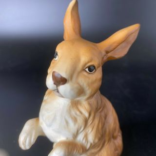 Vintage Lefton Ceramic Sitting Up Brown Easter Bunny Rabbit Figurine 4 - 1/2 "