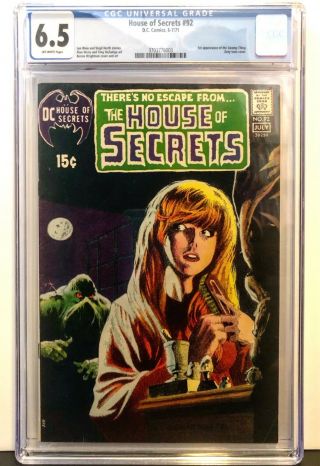 Dc Comics House Of Secrets 92 Cgc 6.  5 1st Appearance Swamp Thing Wrightson 1971