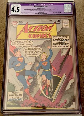 Action Comics 252 Cgc 4.  5 C/ow (c - 1) 1st App Of Supergirl & Metallo Color Touch