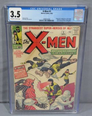 The X - Men 1 (first Appearance & Origin) Cgc 3.  5 Vg - Marvel Comics 1963 Uncanny
