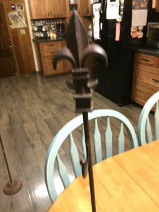 Vintage Wrought Iron Floor Stand with Hook (23 inches tall) 2