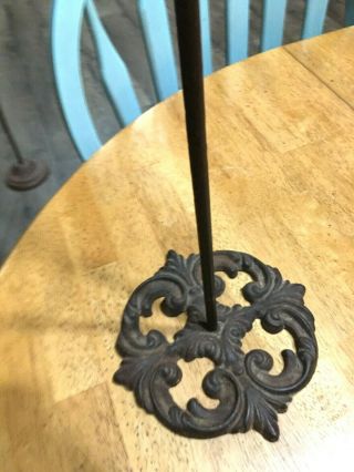 Vintage Wrought Iron Floor Stand with Hook (23 inches tall) 3