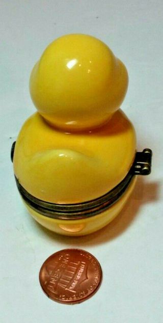 DEPT 56 Yellow “Rubber Ducky” Duck PORECELAIN Hinged Trinket Box RARE VTG DV7 3